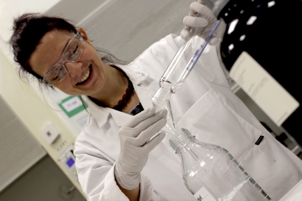 Employee working on storage stability studies